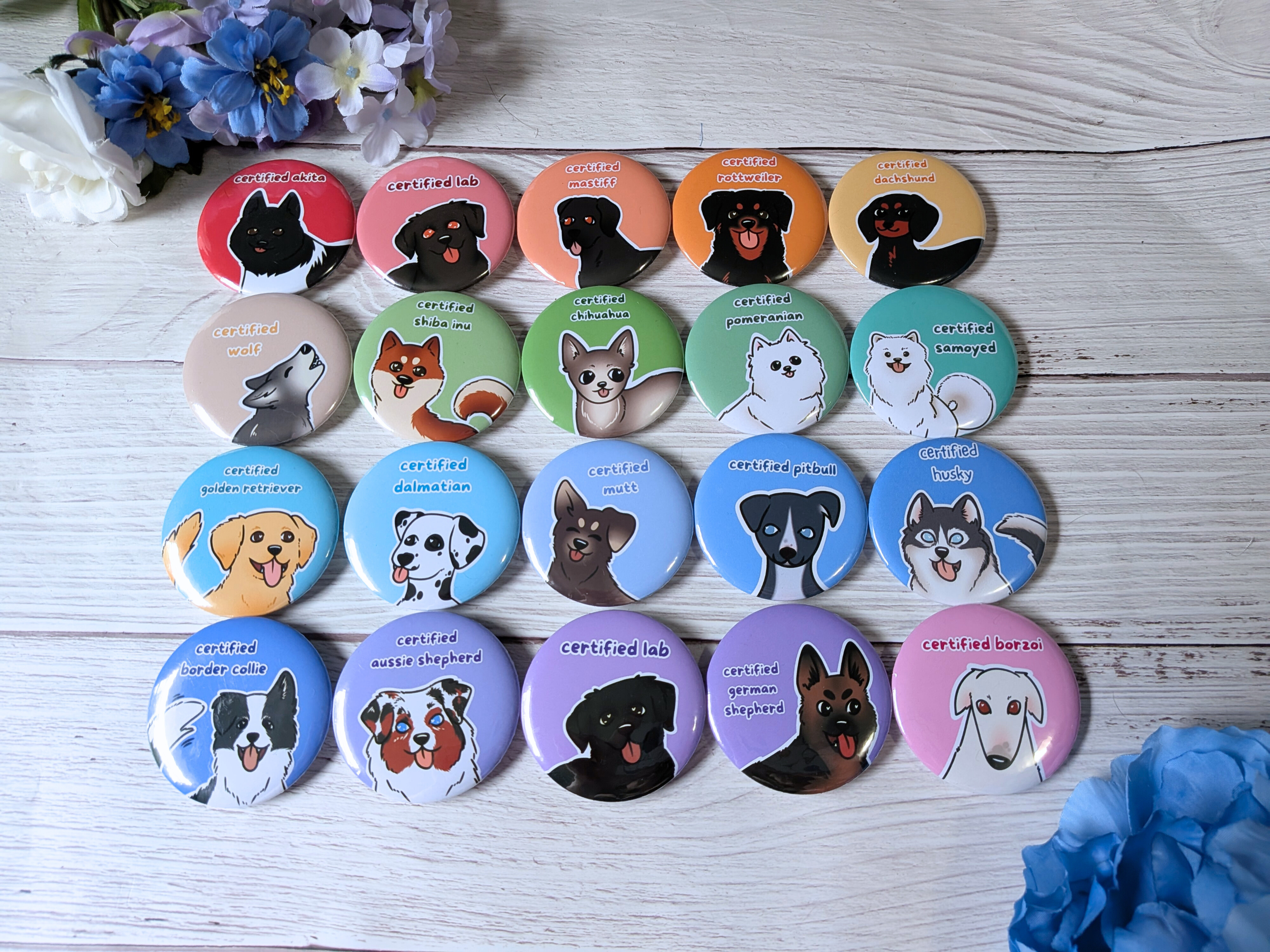Dog Breed Button Pins