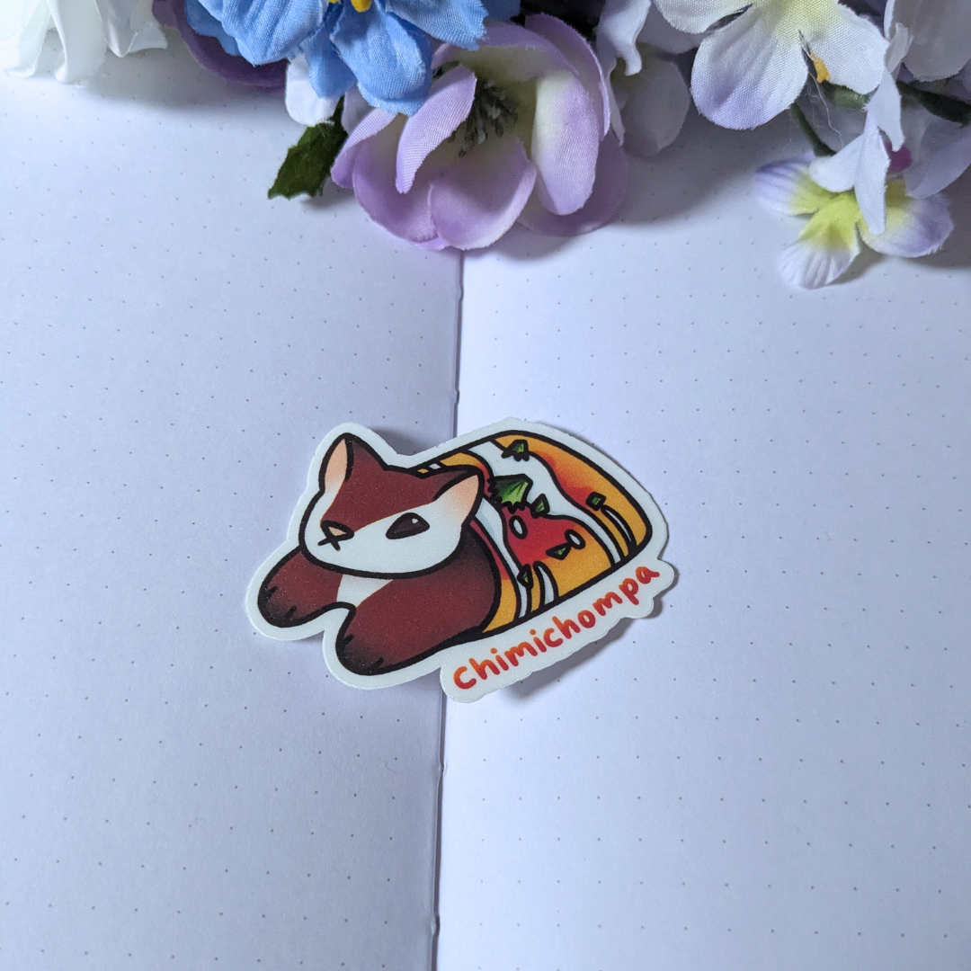 Chimichompa Sticker (Chinchompa in a chimichonga)