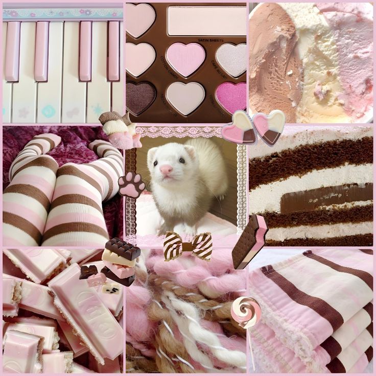 Neapolitan Ice Cream Ferret Moodboard Ears