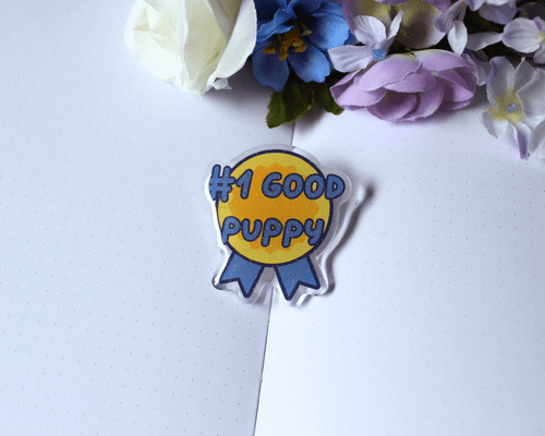 "1 Good Puppy" Acrylic Pin - puppypilled