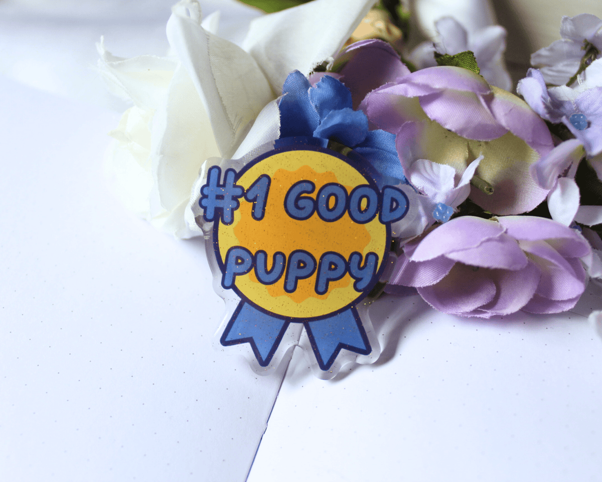 "1 Good Puppy" Acrylic Pin - puppypilled