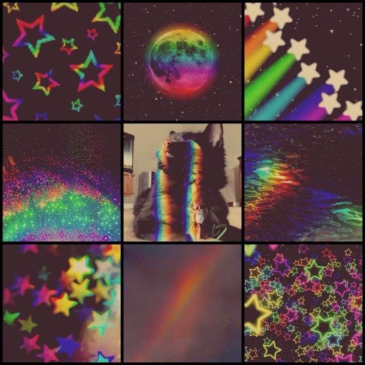 Rainbow Galaxy Kitty Moodboard Ears