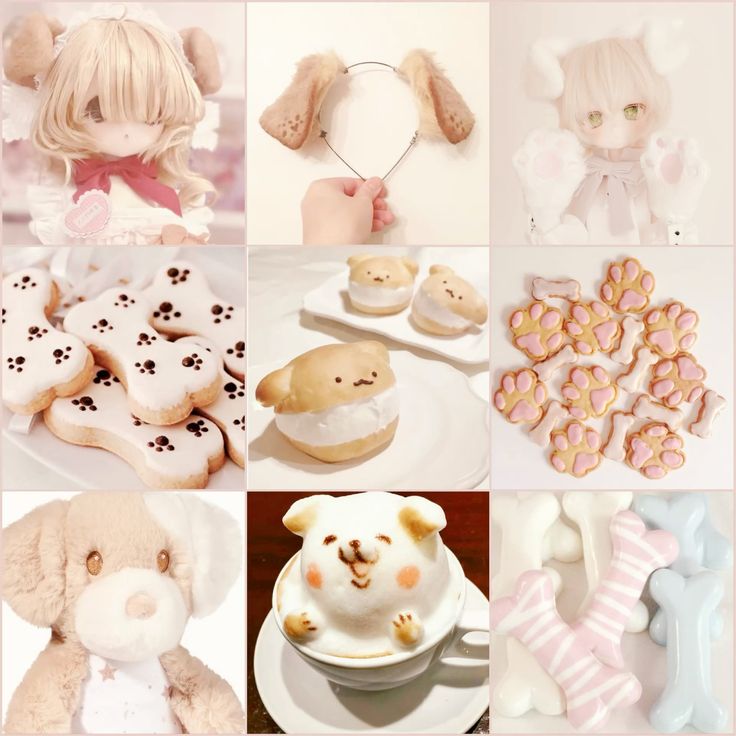 Cafe Cookies Puppy Moodboard Ears