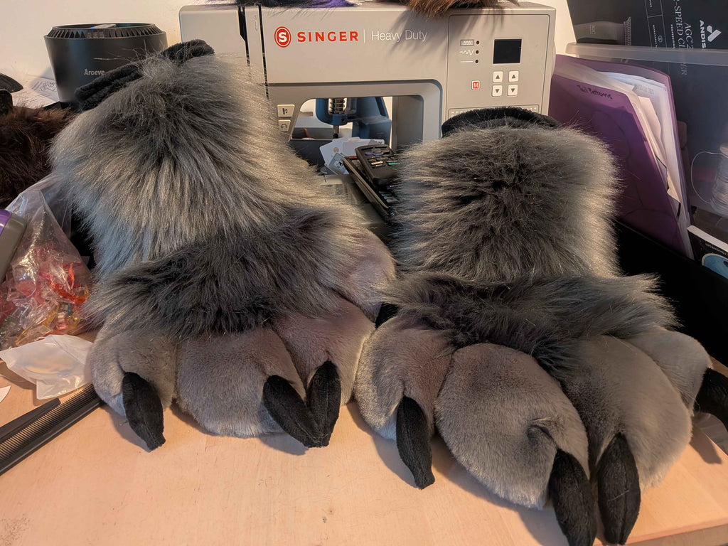 Grey Puppy Set - Ears, Half-Curl Tail, Paws!