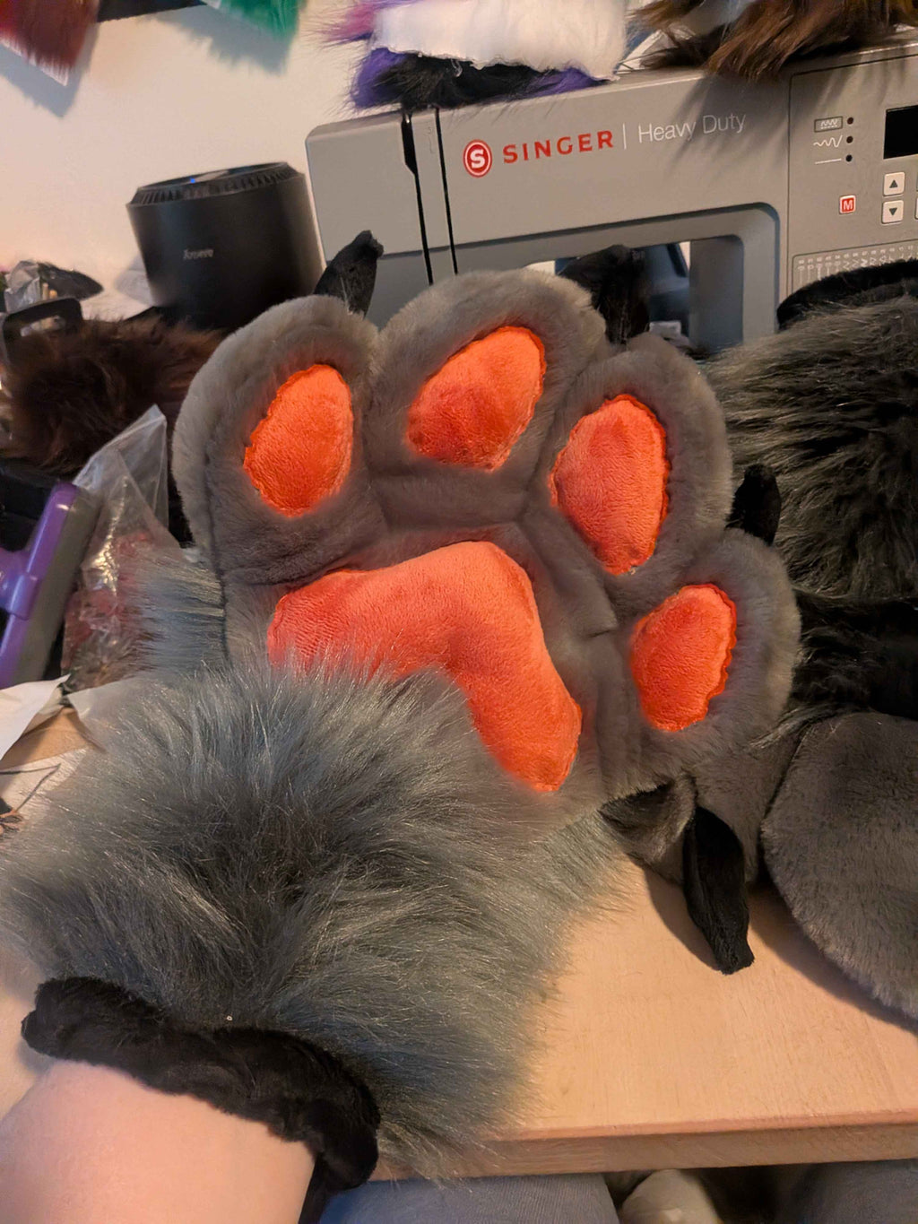 Grey Puppy Set - Ears, Half-Curl Tail, Paws!