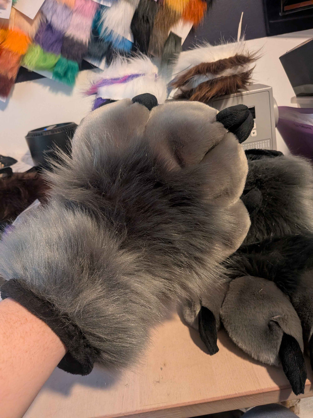 Grey Puppy Set - Ears, Half-Curl Tail, Paws!