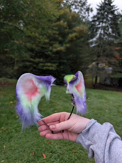 Neon Leopard-print Mismatched Ears