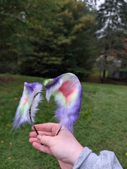 Neon Leopard-print Mismatched Ears