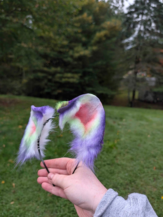 Neon Leopard-print Mismatched Ears