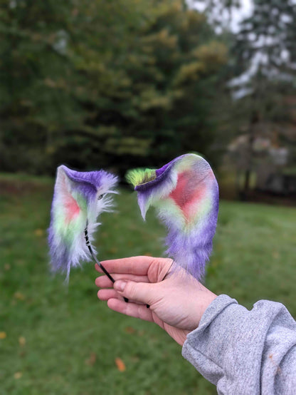 Neon Leopard-print Mismatched Ears