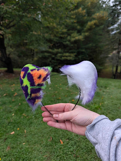 Neon Leopard-print Mismatched Ears