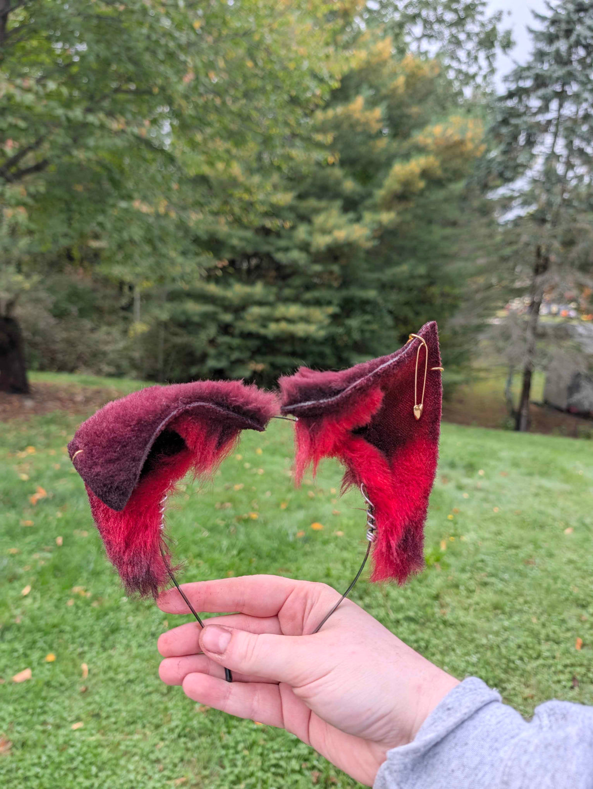 Burgundy/Red Fox Ears