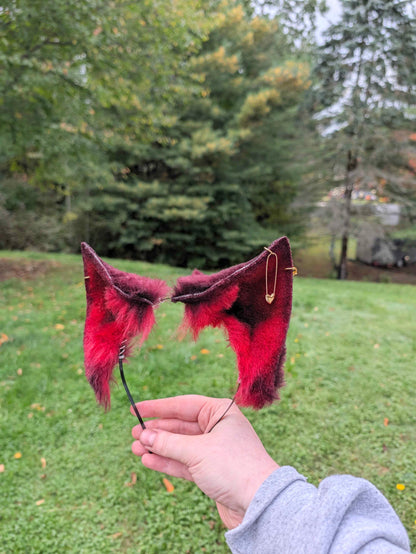 Burgundy/Red Fox Ears
