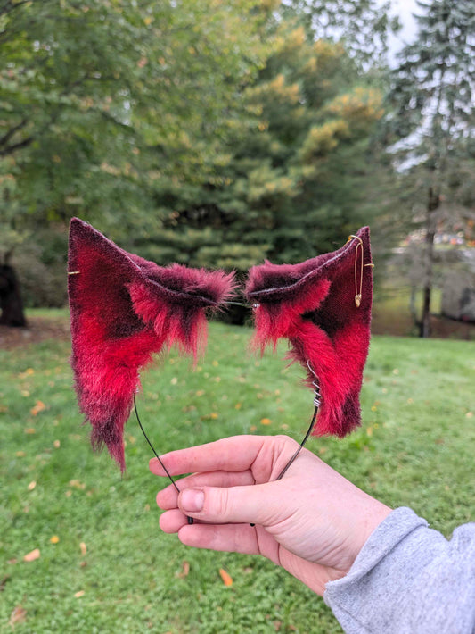Burgundy/Red Fox Ears
