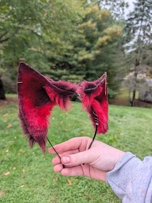 Burgundy/Red Fox Ears