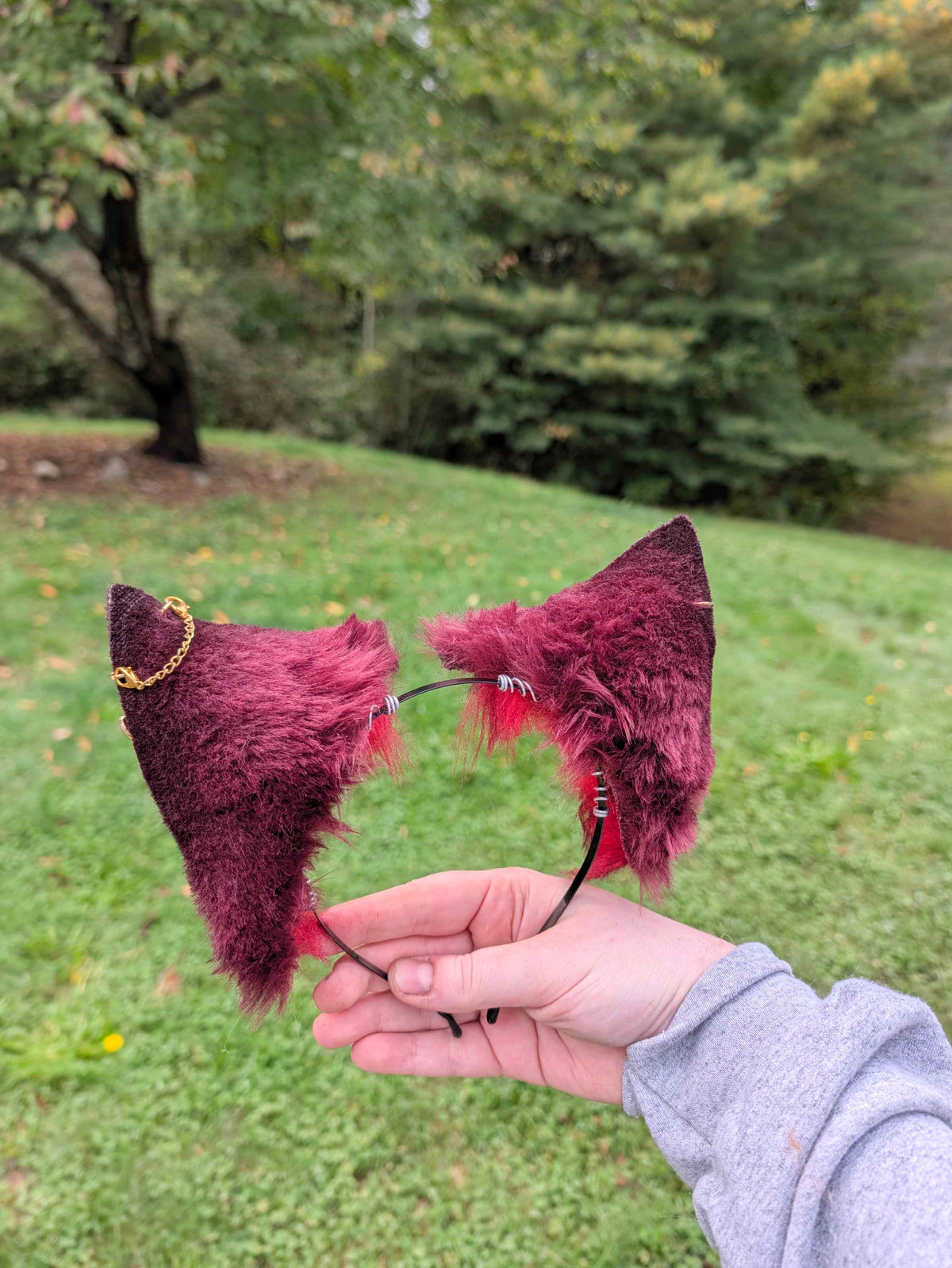 Burgundy/Red Fox Ears