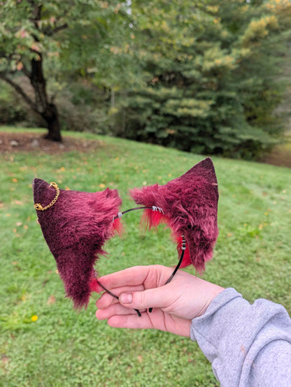 Burgundy/Red Fox Ears
