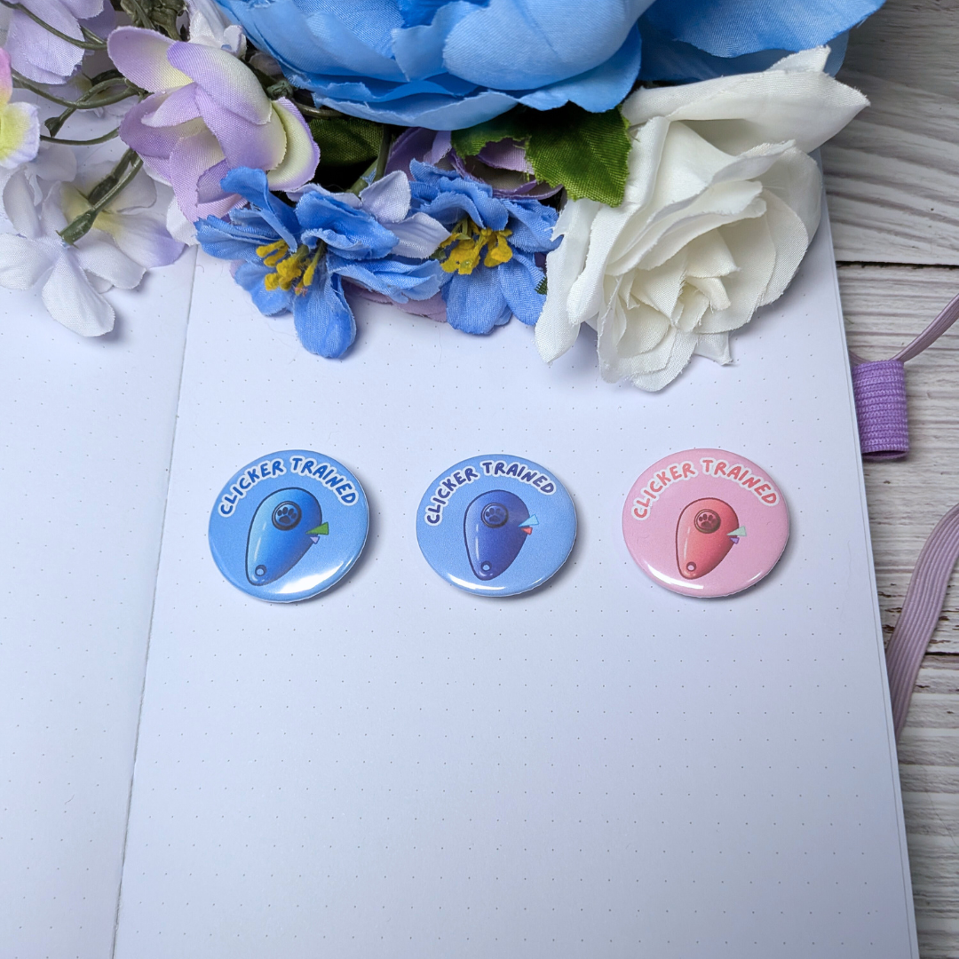 Clicker Trained Button Pins