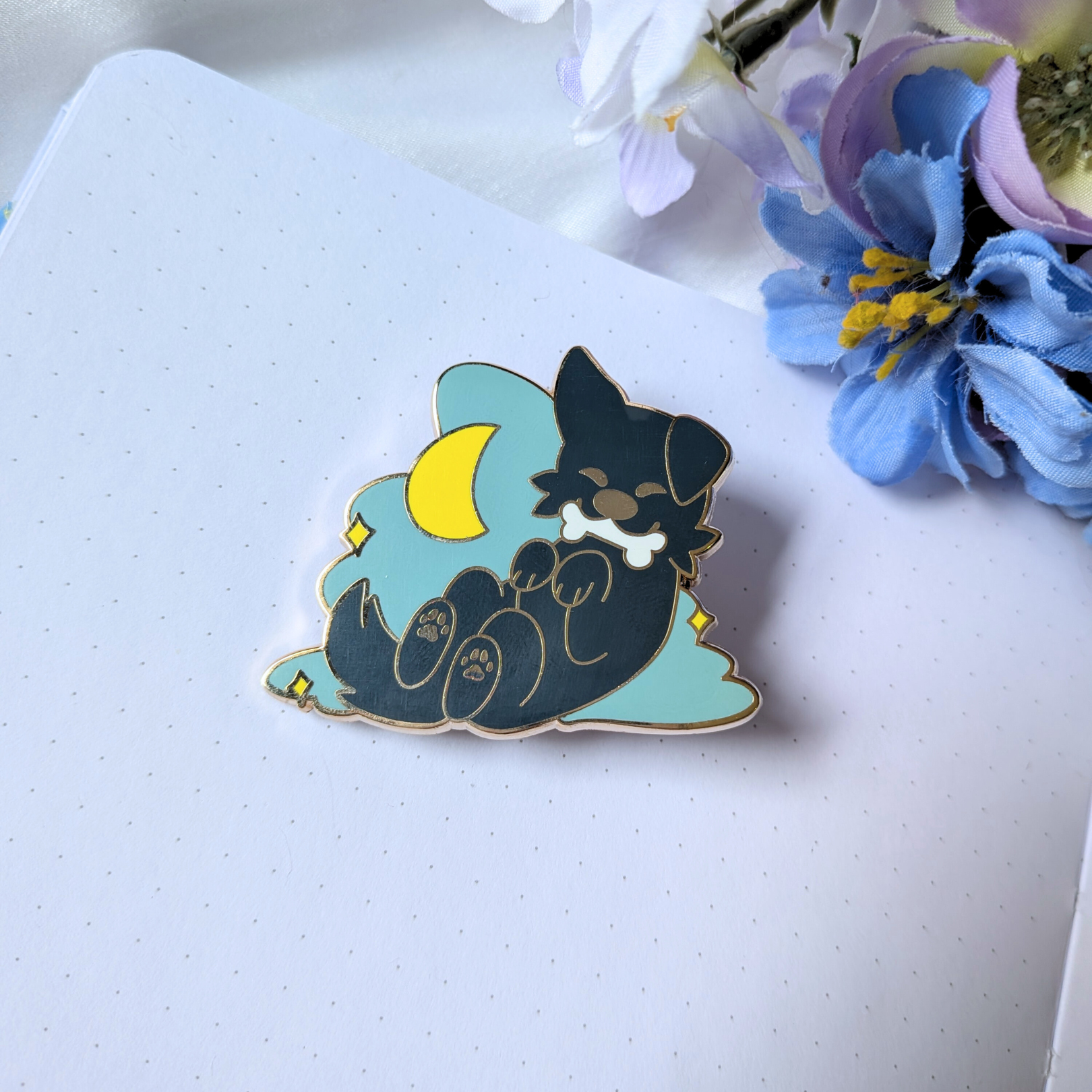 "Moon Doggie" Enamel Pin