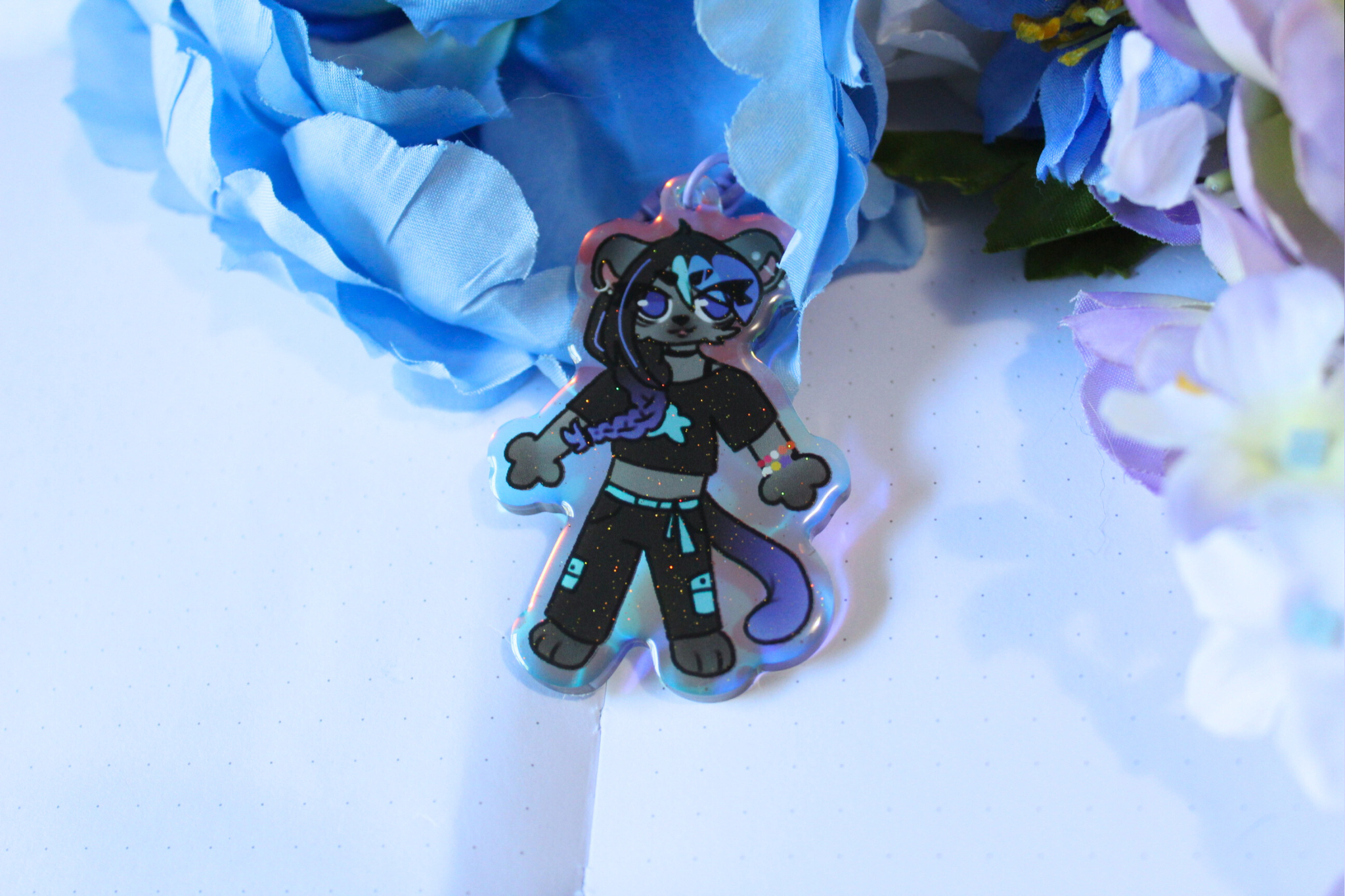 Gummy Worm Rainbow Acrylic Charm