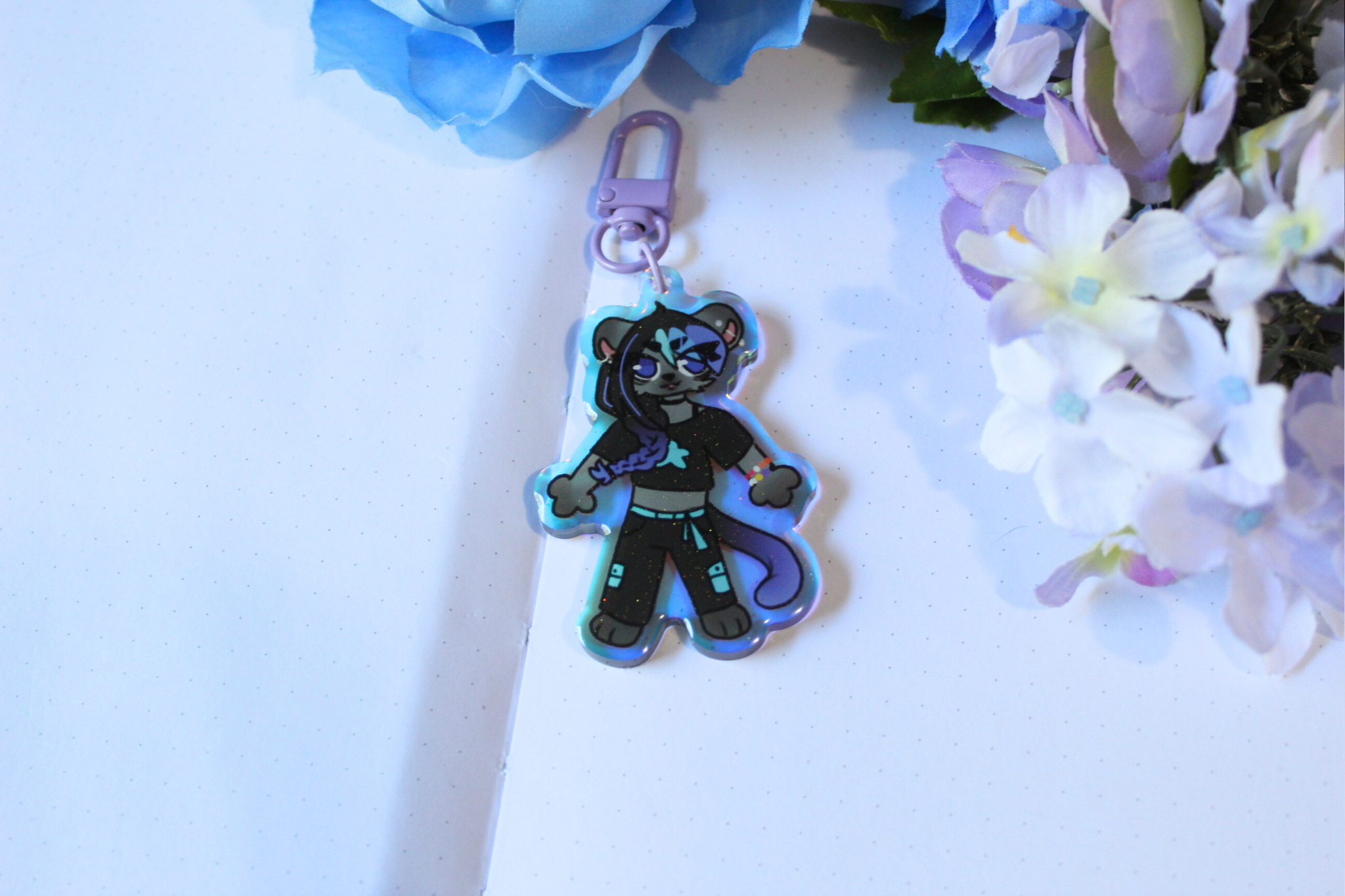 Gummy Worm Rainbow Acrylic Charm