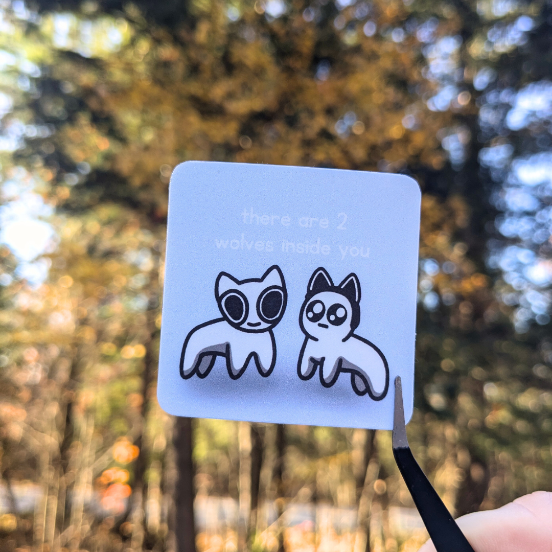 Two Wolves (ADHD and Autism) Sticker