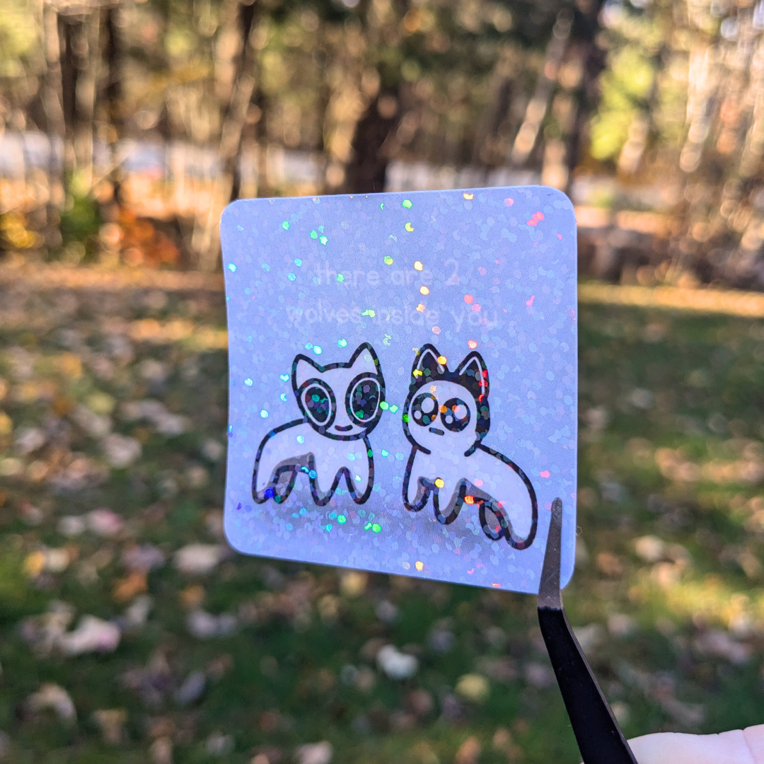 Two Wolves (ADHD and Autism) Sticker