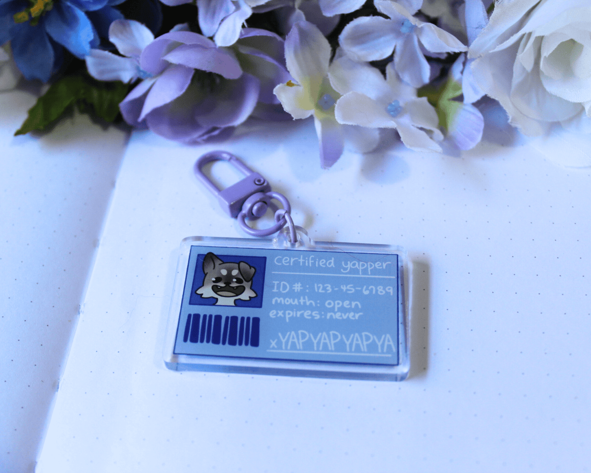 Certified Yapper ID Card Keychain - puppypilled