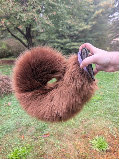 Curled Medium Brown Large BONTAIL sleeve - puppypilled