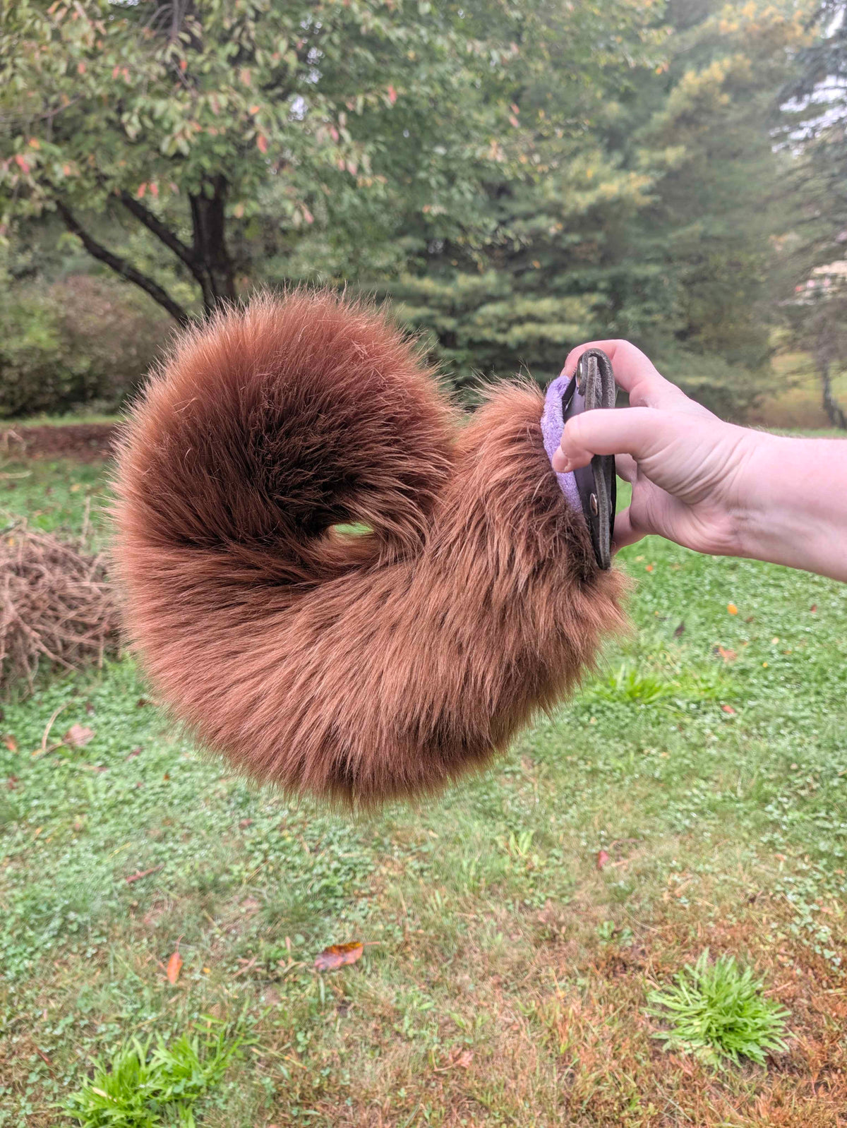 Curled Medium Brown Large BONTAIL sleeve - puppypilled