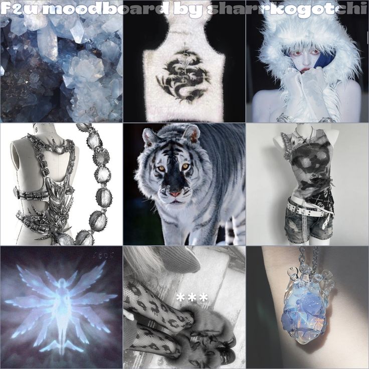Gothic Crystal White Tiger Moodboard Ears