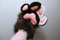 DISCOUNTED Brown + White 4 Finger Paws - puppypilled