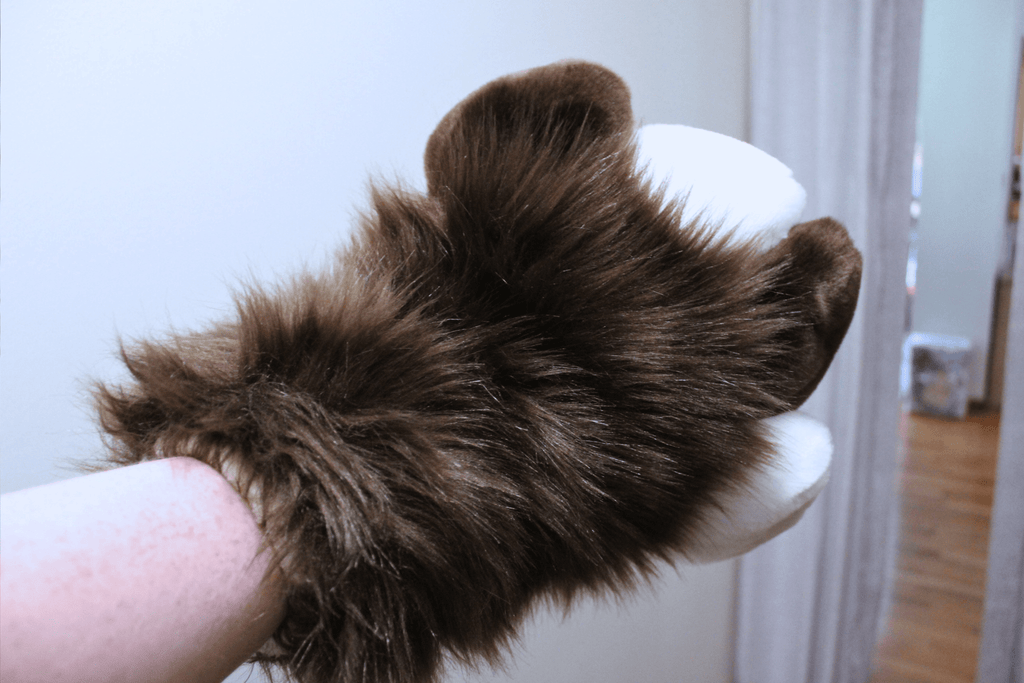 DISCOUNTED Brown + White 4 Finger Paws - puppypilled