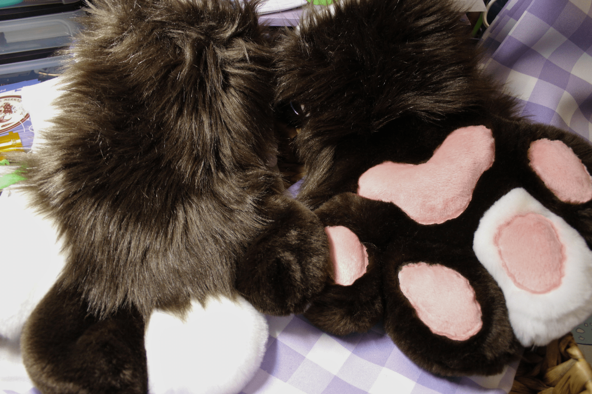 DISCOUNTED Brown + White 4 Finger Paws - puppypilled
