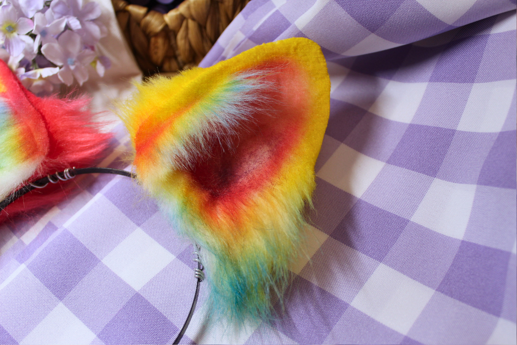 DISCOUNTED Kidcore Rainbow Puppy Ears (Set A) - puppypilled