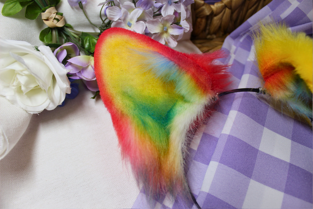 DISCOUNTED Kidcore Rainbow Puppy Ears (Set A) - puppypilled