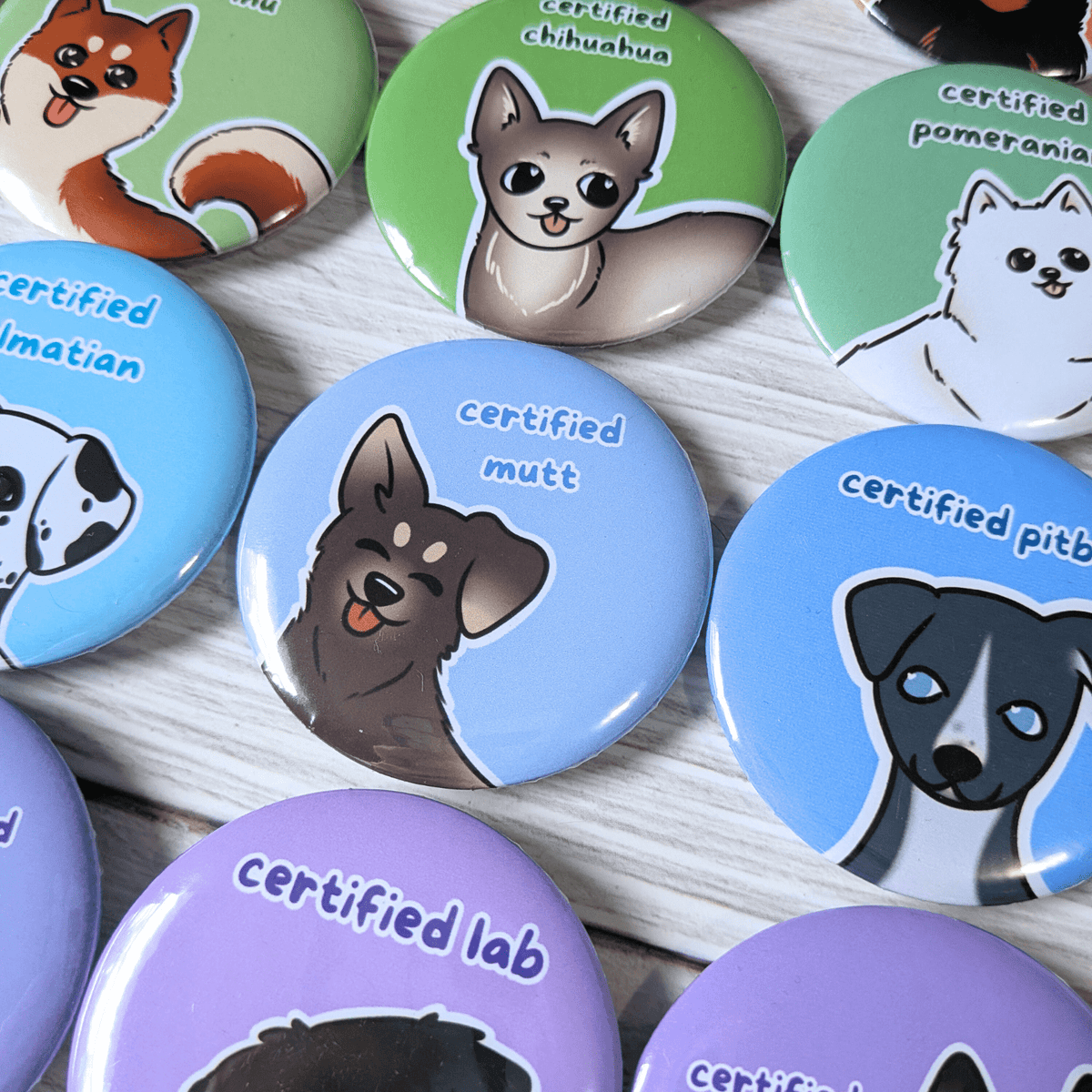 Dog Breed Button Pins - puppypilled