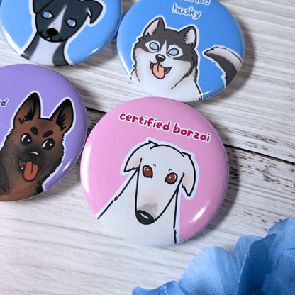 Dog Breed Button Pins - puppypilled