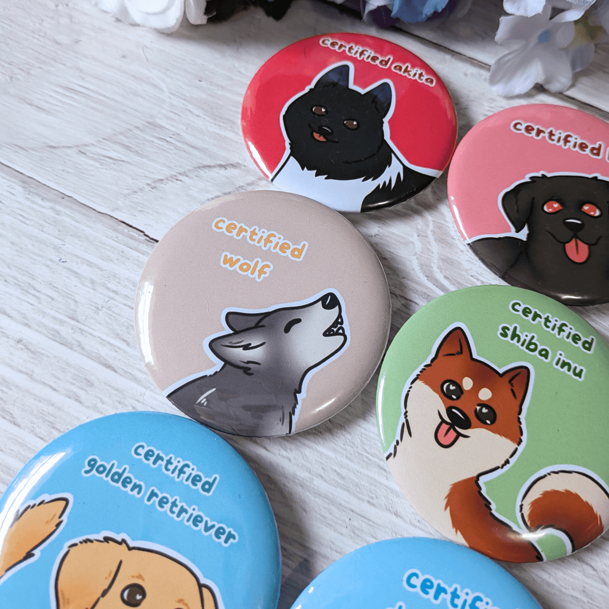 Dog Breed Button Pins - puppypilled