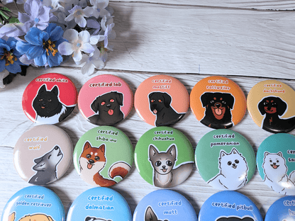 Dog Breed Button Pins - puppypilled