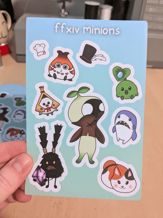 FFXIV Minions Sticker Sheet - SALE - puppypilled