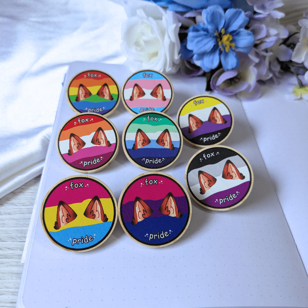 Fox Pride Pins - puppypilled