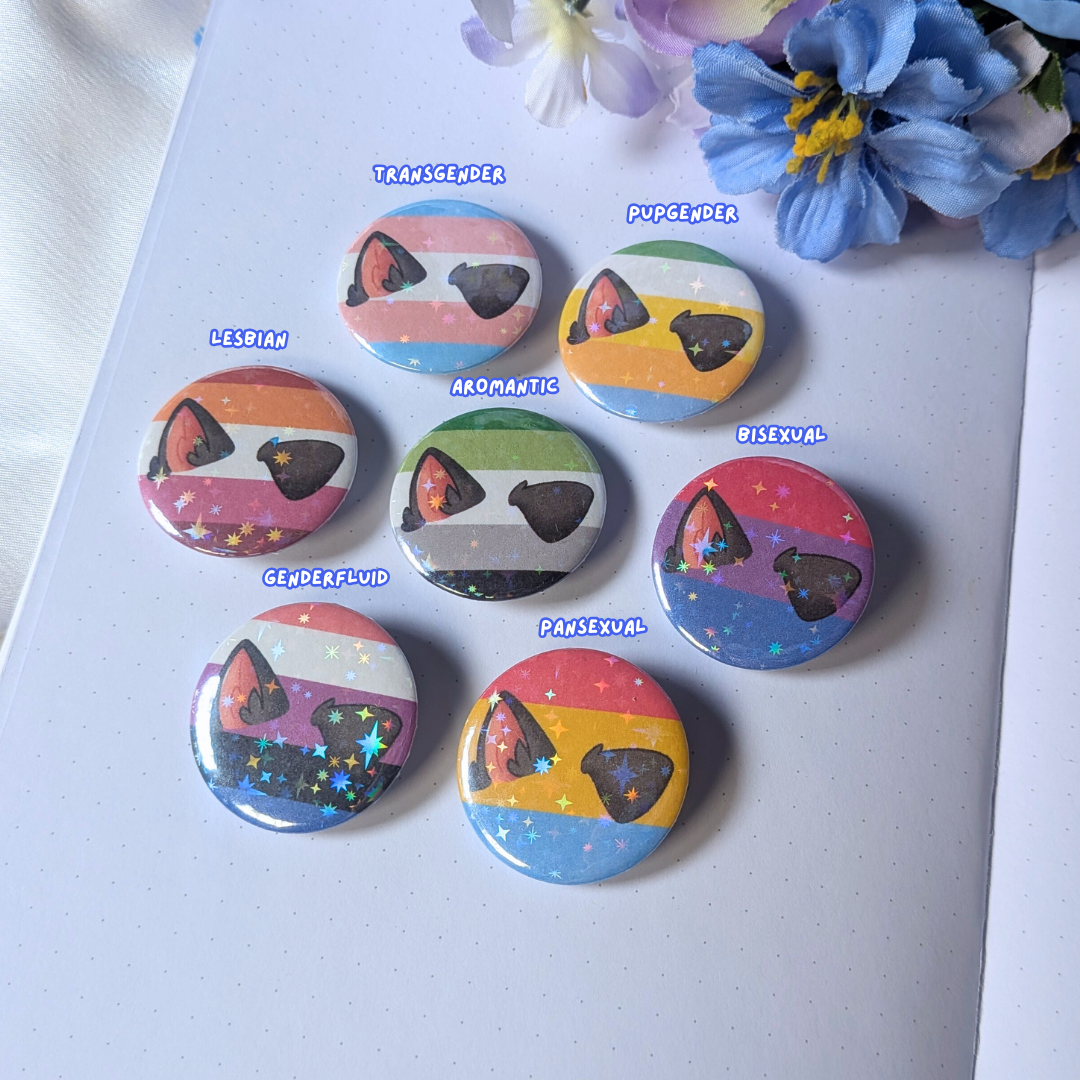 Mini Puppy Pride Button Pins