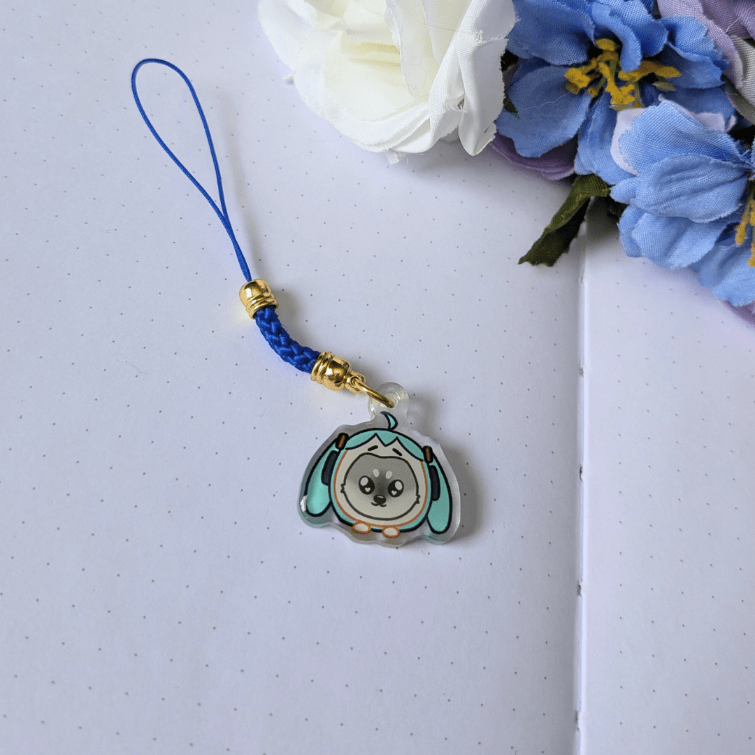 Miku Hat Doggie Phone Charm - puppypilled