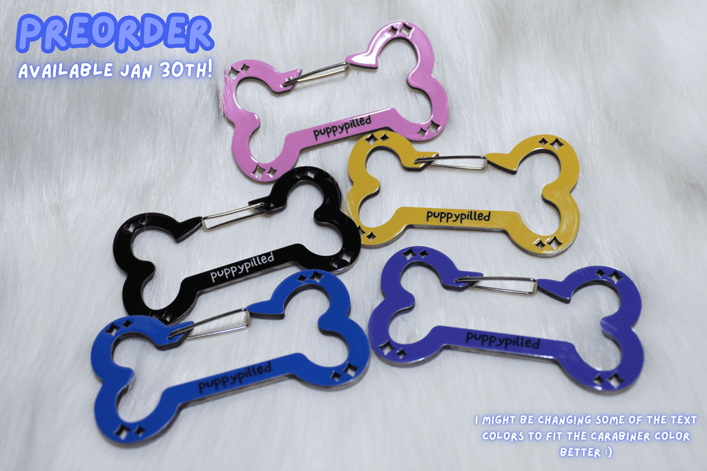 (PREORDER) Colorful Bone Carabiners! - puppypilled