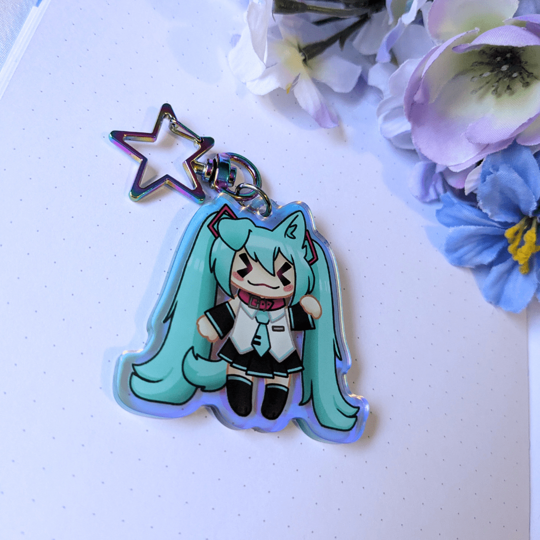Rainbow Acrylic Miku Charm - Kickstarter Leftover! - puppypilled
