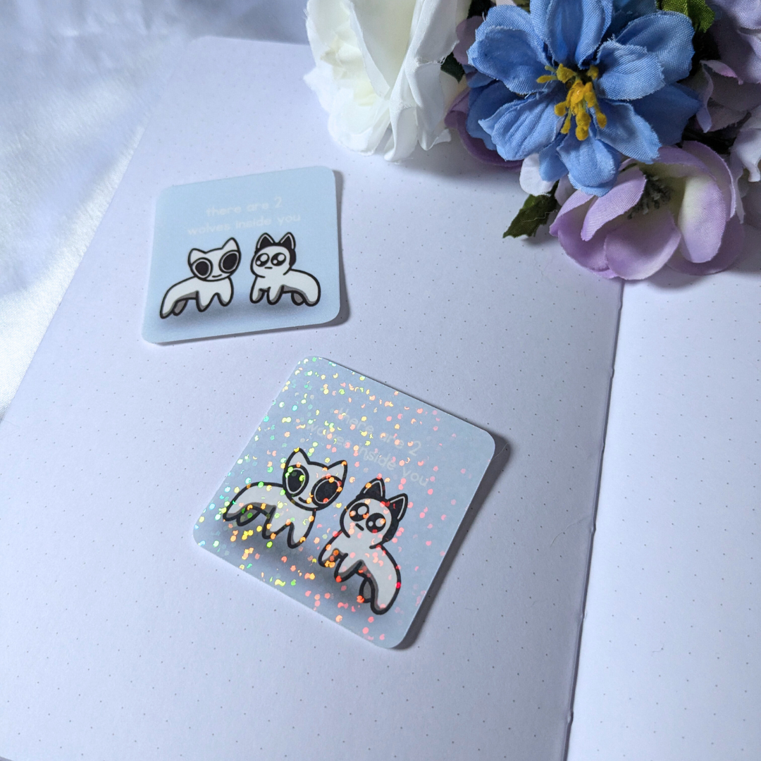 Two Wolves (ADHD and Autism) Sticker