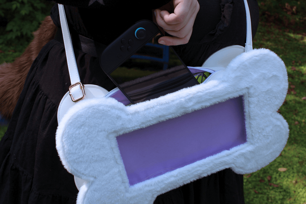 (White) Doggie Bone Ita Bag - B - GRADE LEFTOVERS - puppypilled